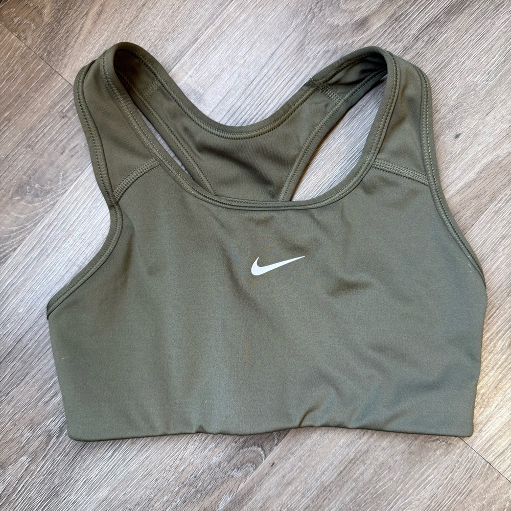 Nike olive green workout sports bra